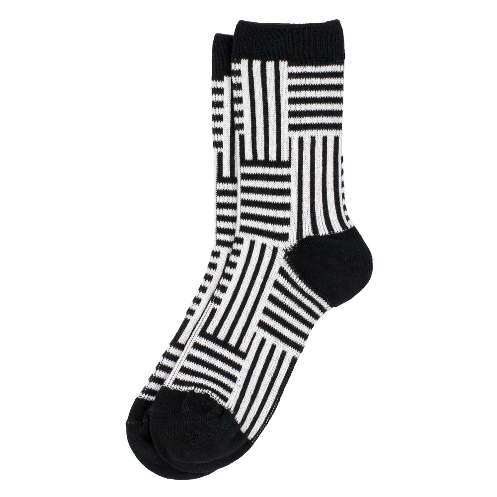 Socks cotton stripe voyage black & white