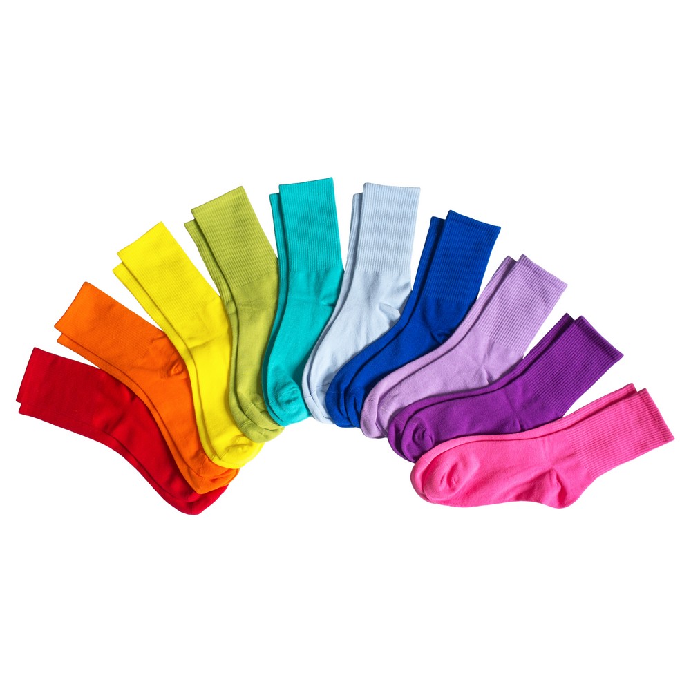 Socks cotton & spandex colour wheel set of 10