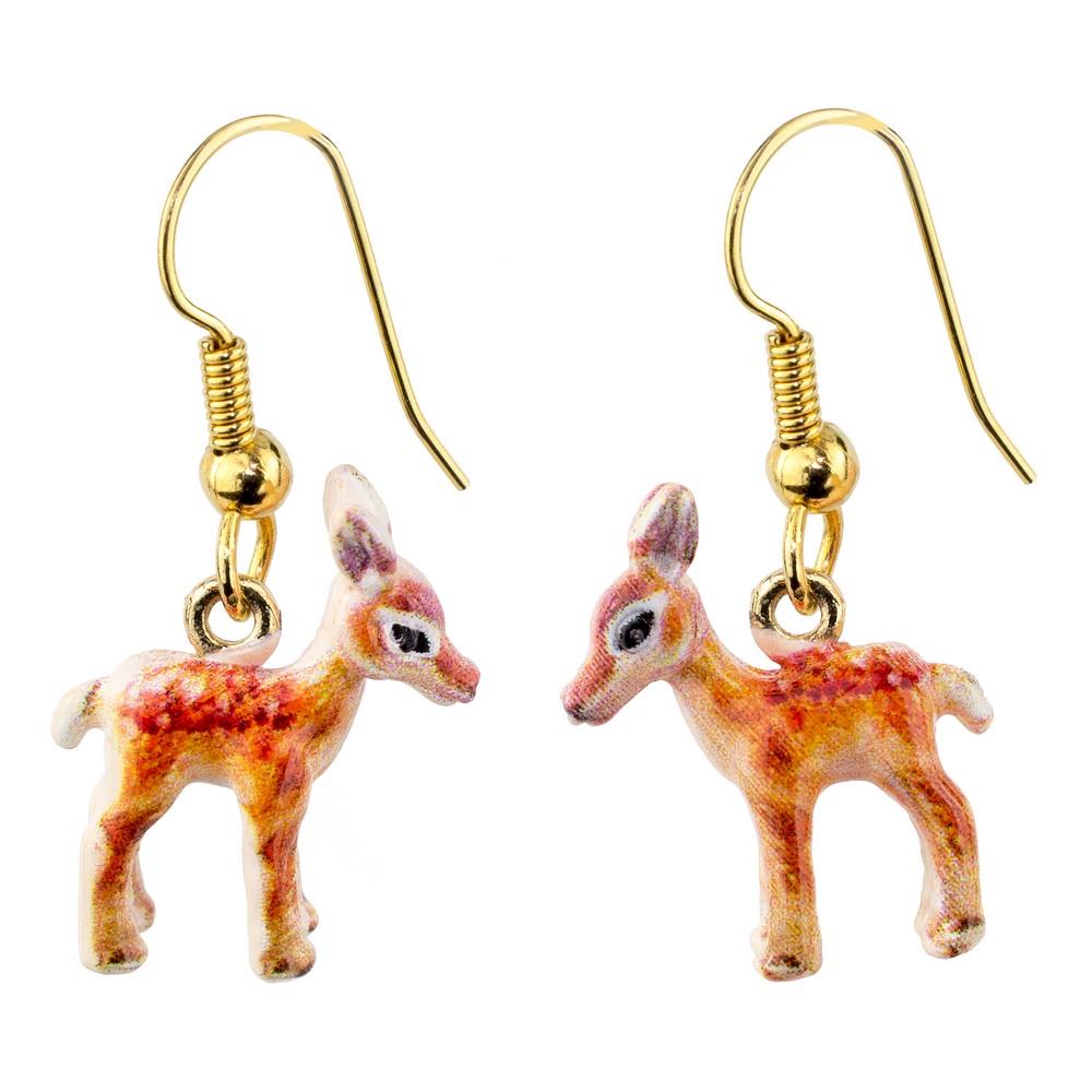 Drop earring enamel deer brown