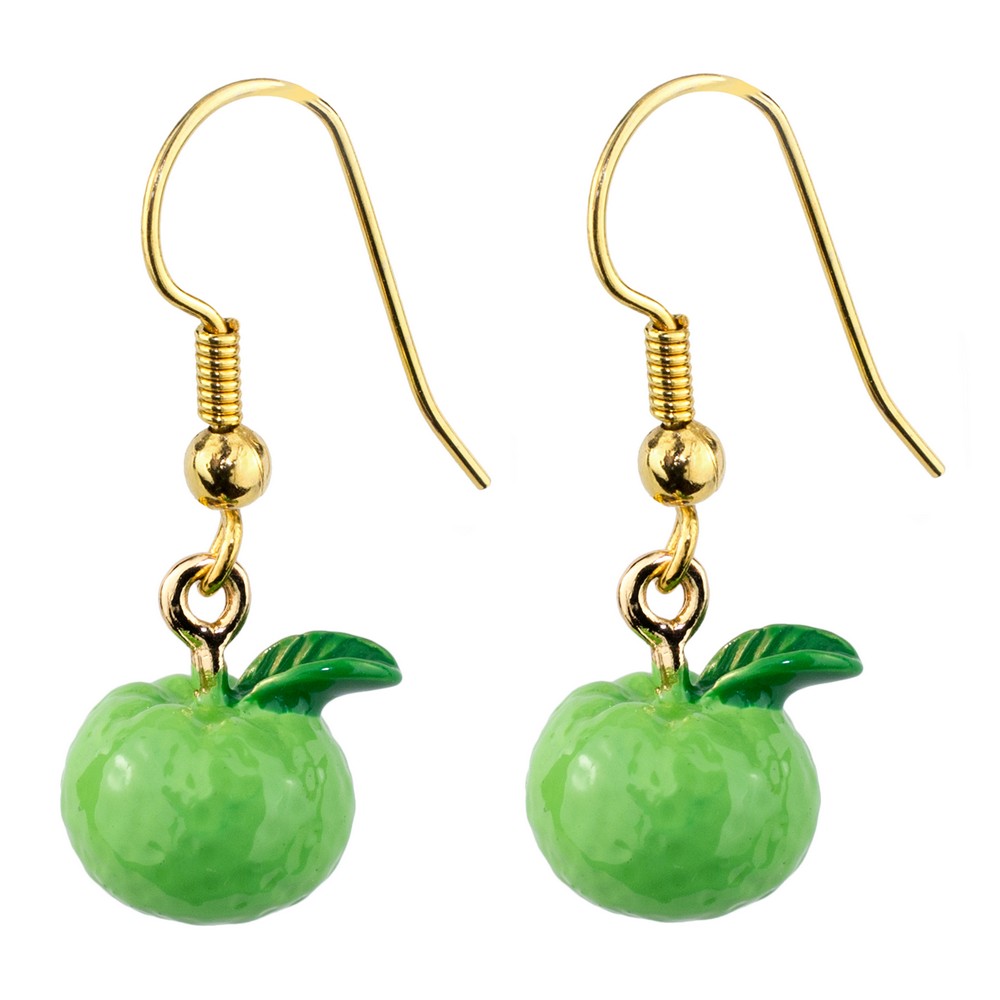 Drop earring enamel apple green