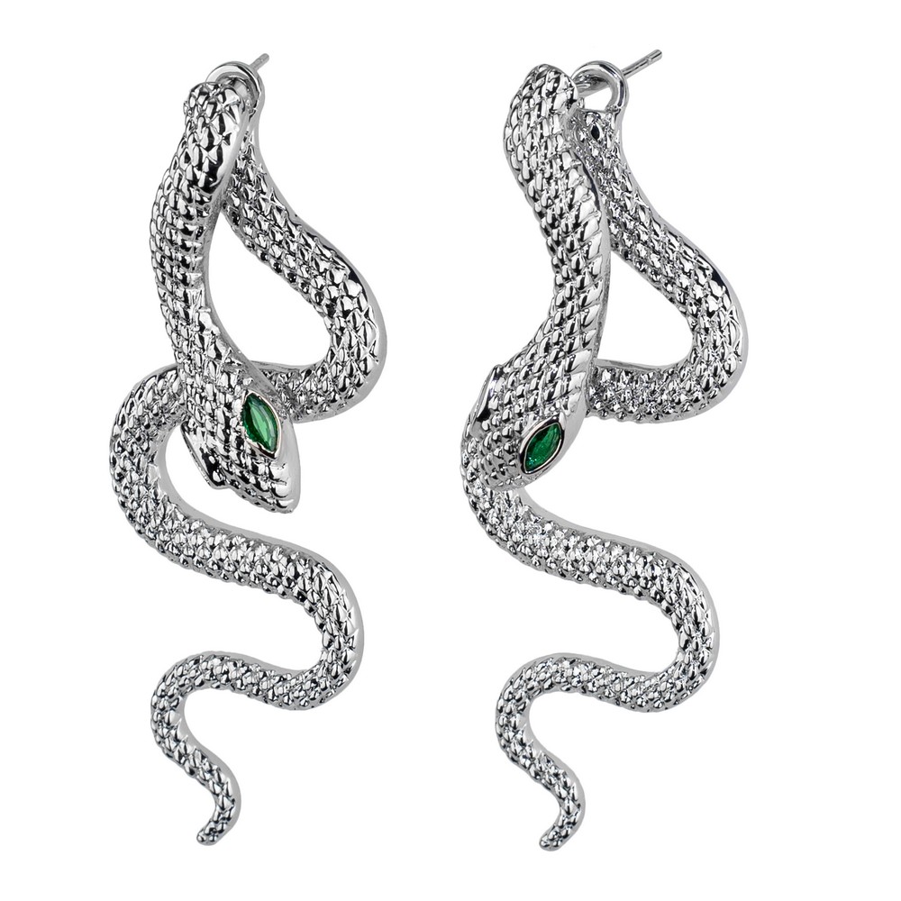 Drop earring snake silver
