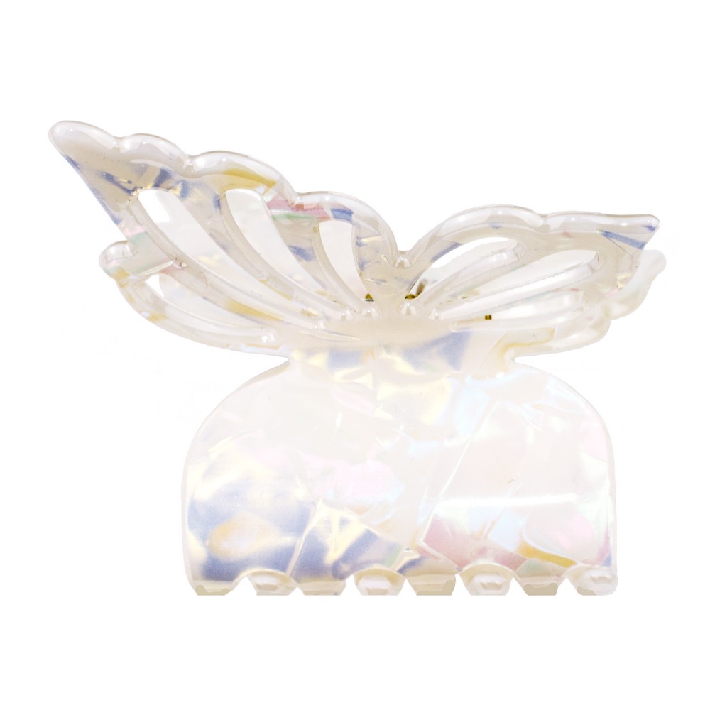 Hairwear claw clip butterfly white