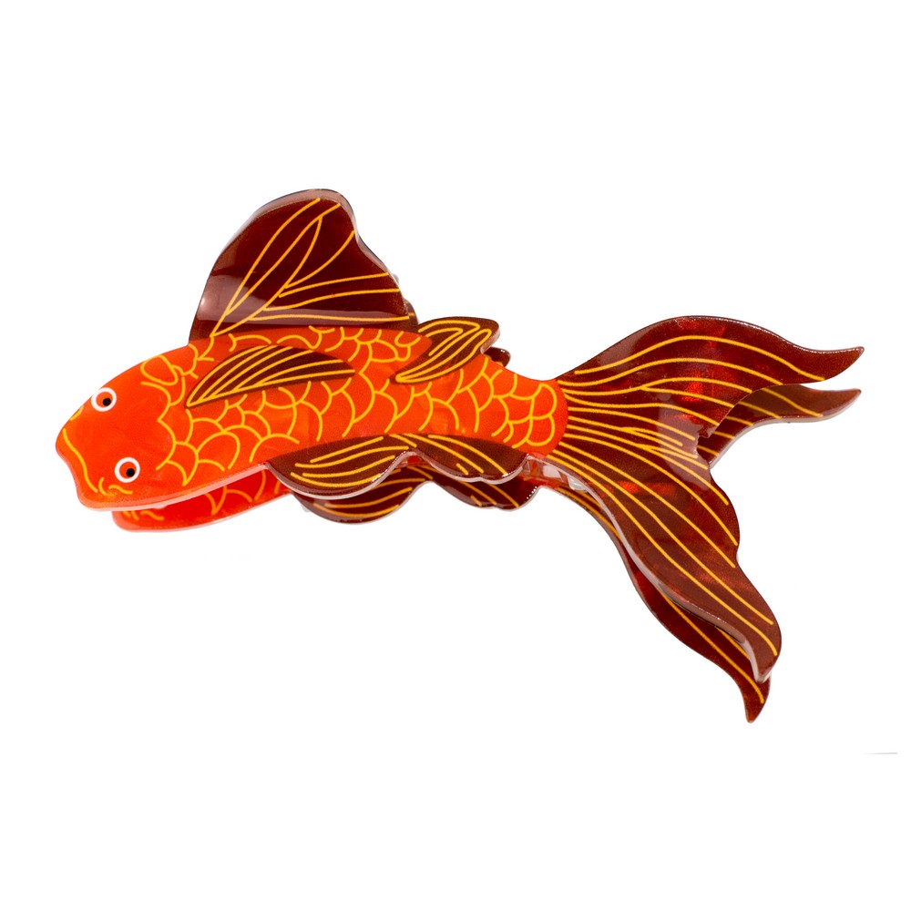 Hairwear claw clip koi carp orange