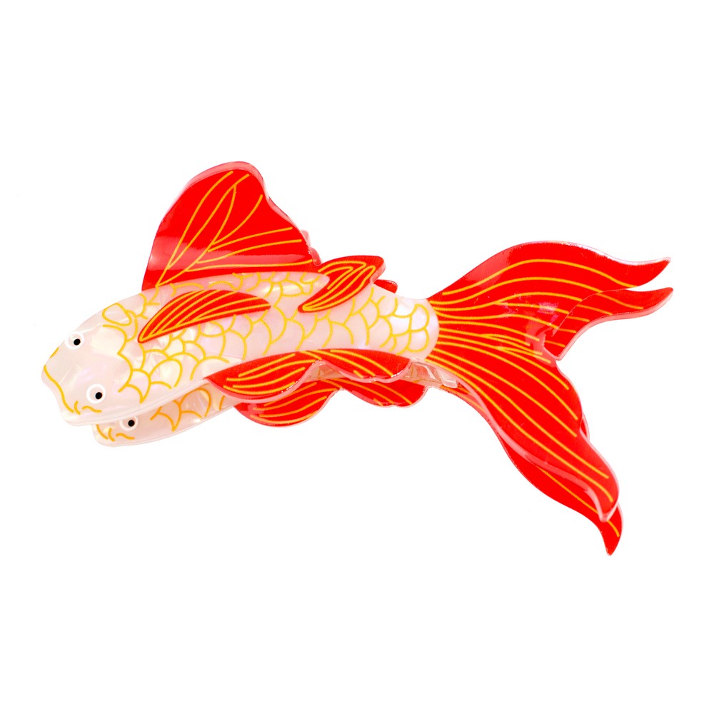 Hairwear claw clip koi carp white