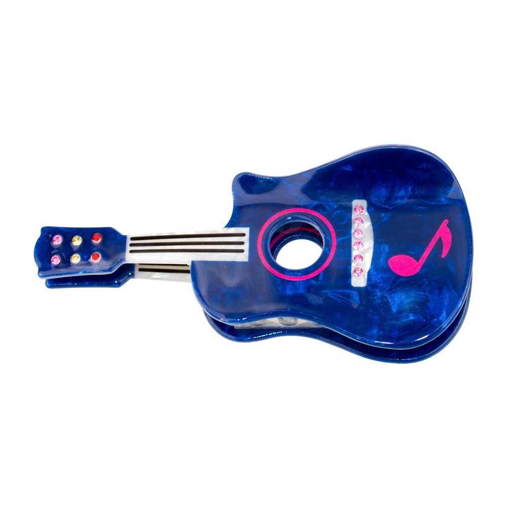 Hairwear claw clip guitar blue