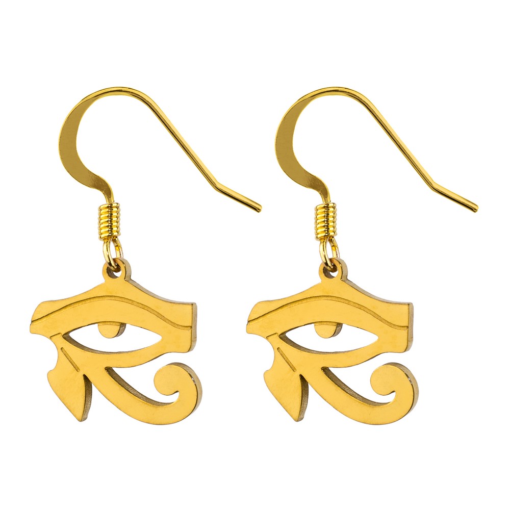 Drop earring egyptian eye of horus gold
