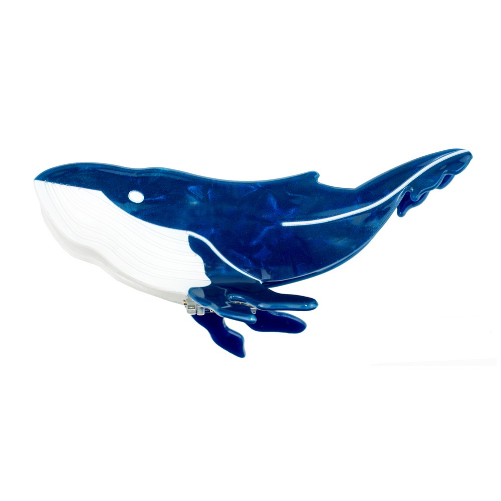 Hairwear claw clip whale blue