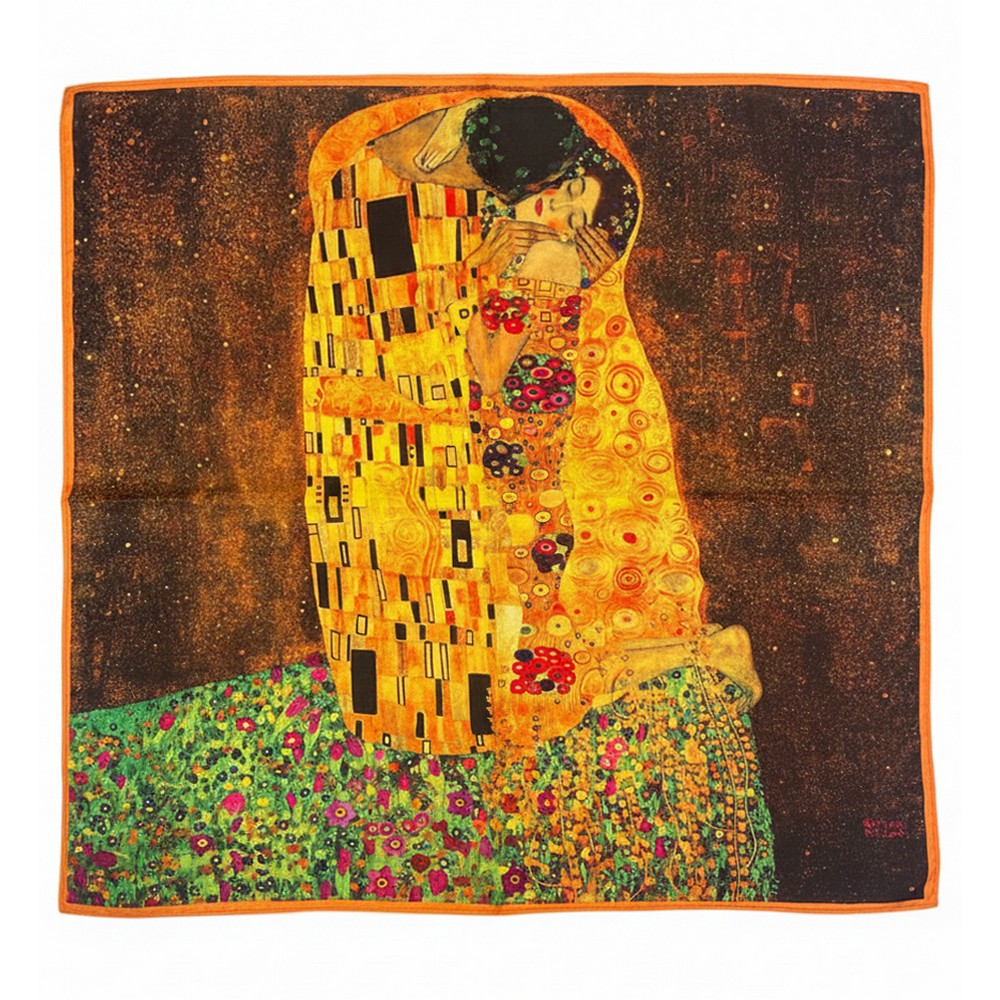Scarf kerchief Klimt the kiss multicoloured