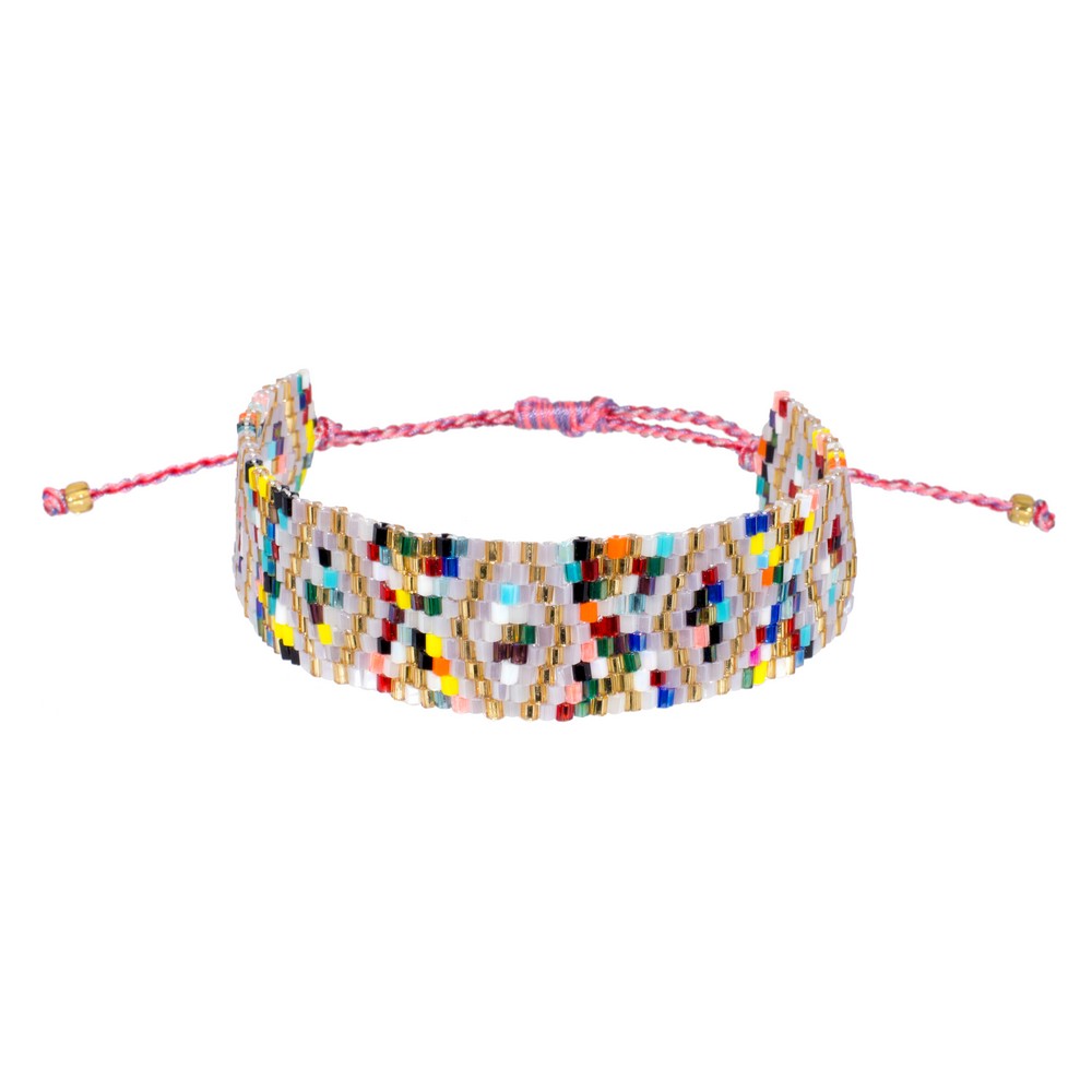 Bracelet glass beads miyuki band multicoloured
