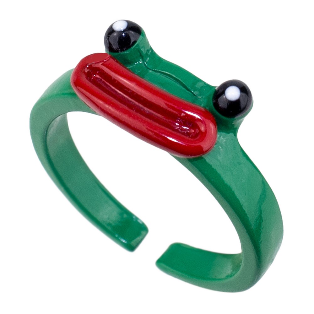 Ring kiss me frog green