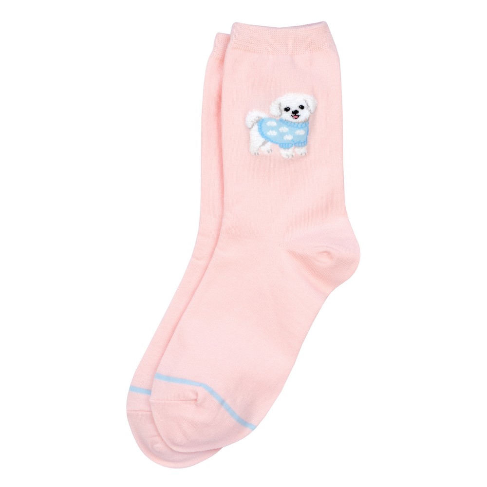 Socks cotton & spandex dog walk pink