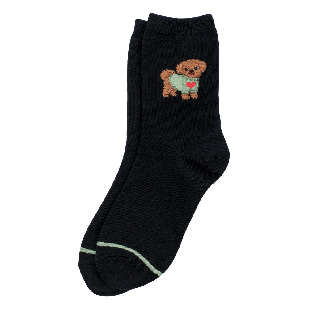 Socks cotton & spandex dog walk black
