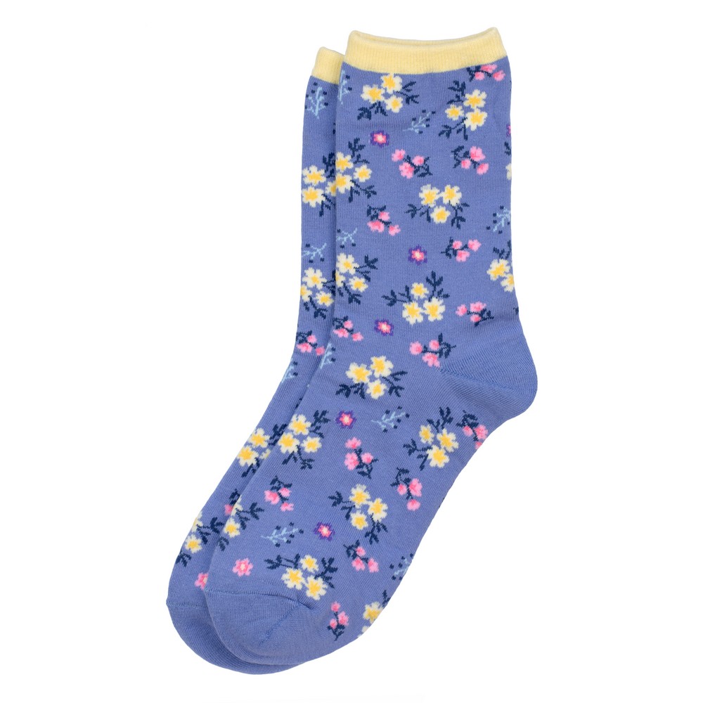 Socks cotton & spandex rural meadows purple