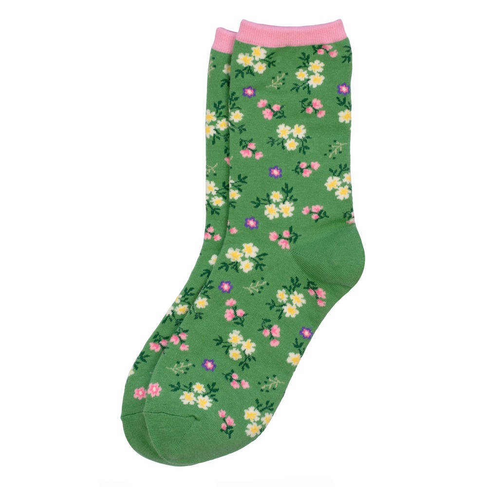 Socks cotton & spandex rural meadows green