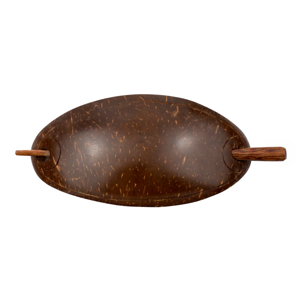 Barrette coconut plain oval brown