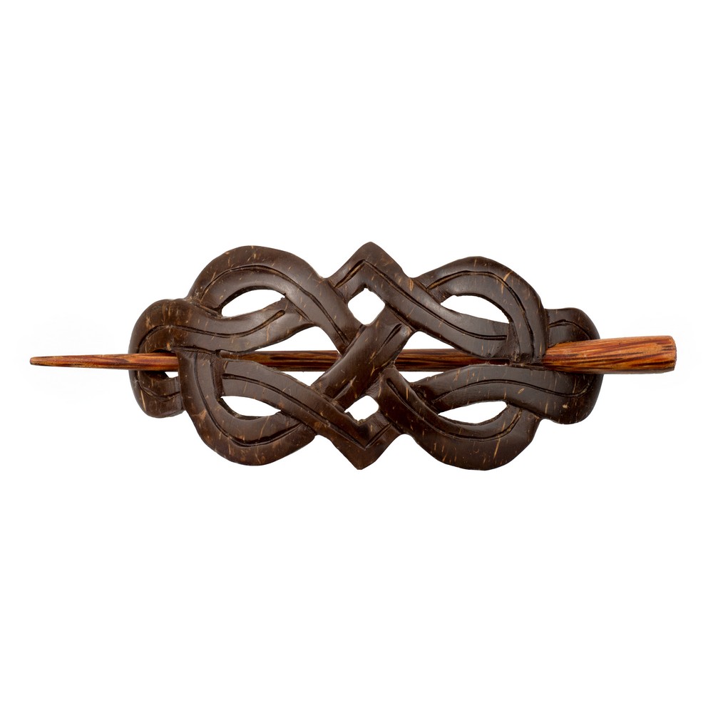 Barrette coconut celtic twists brown