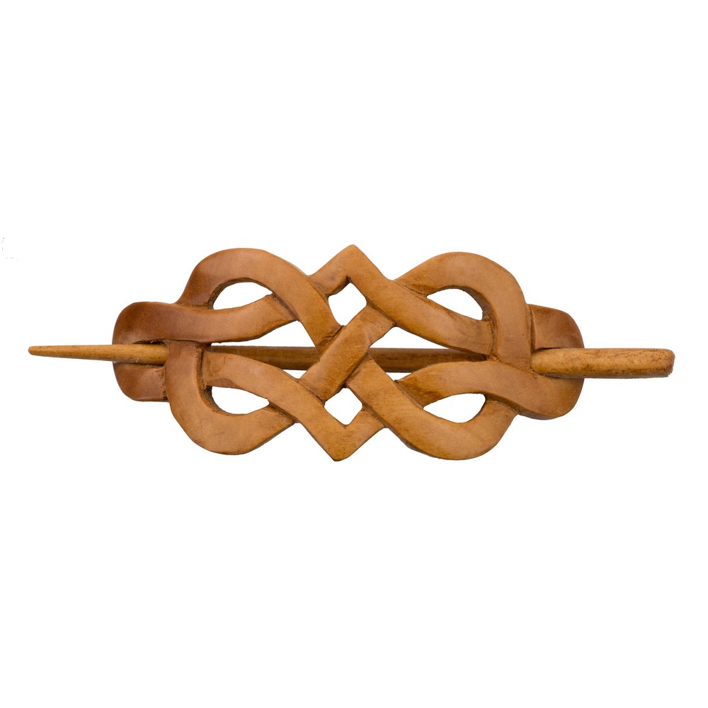 Barrette wood sawo celtic twists brown