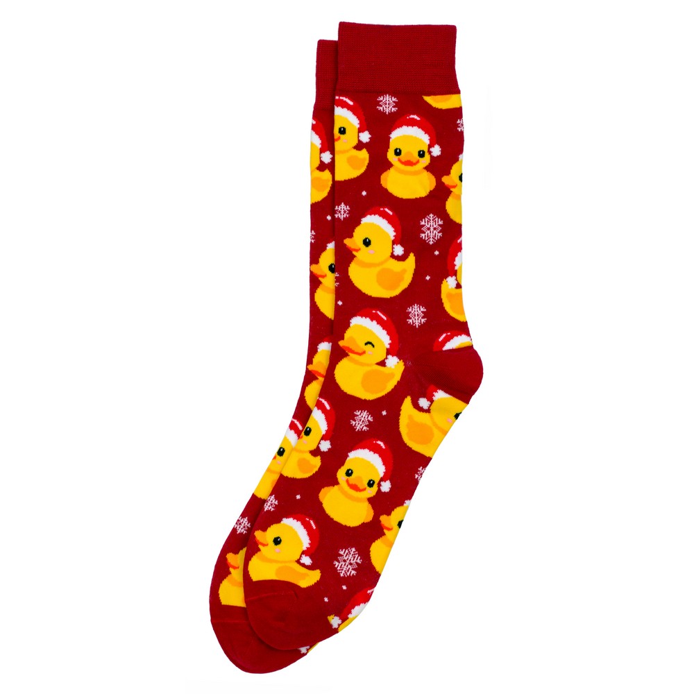 Socks cotton & spandex gents festive duck red