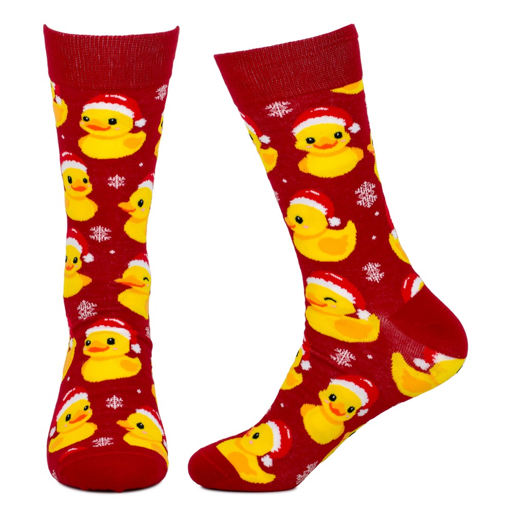 Socks cotton & spandex gents festive duck red - Image 2