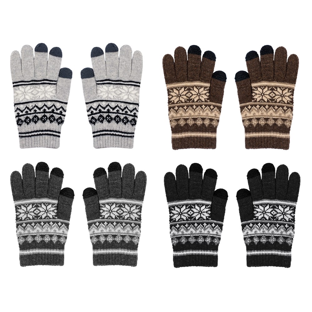 Gloves spandex gents snowflake assorted colour
