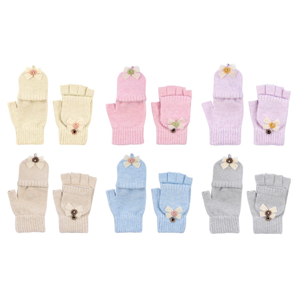 Gloves acrylic fingerless mitten assorted colours